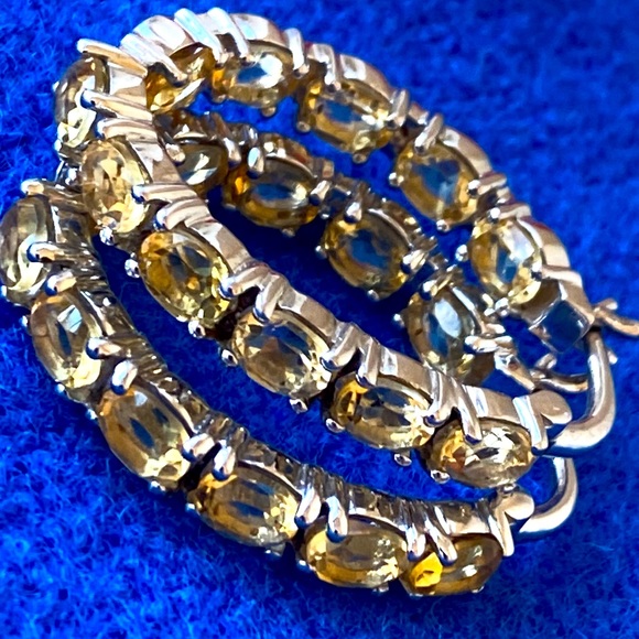 KHR or KRH sterling silver Citrine inside out hoop earrings India - Picture 1 of 6